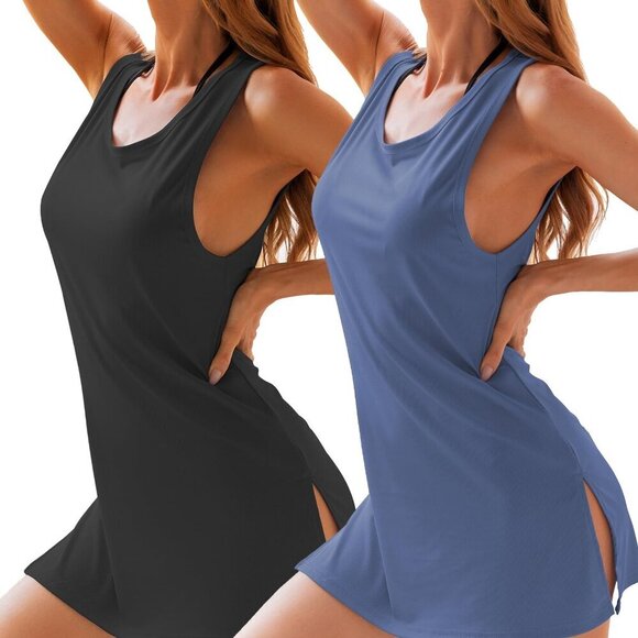 Other - Sleeveless Nightgown Set Modal Fabric Split Hem Sexy Sleepwear